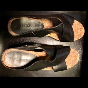 Reduced 🌸Rampage Wedges with Cork Heels are worn.